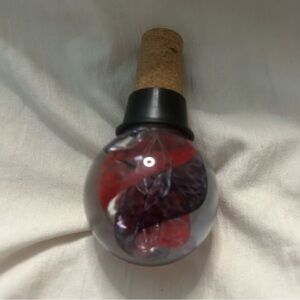 Artisan Glass Swirl Bottle Stopper - Red and Purple Marbled